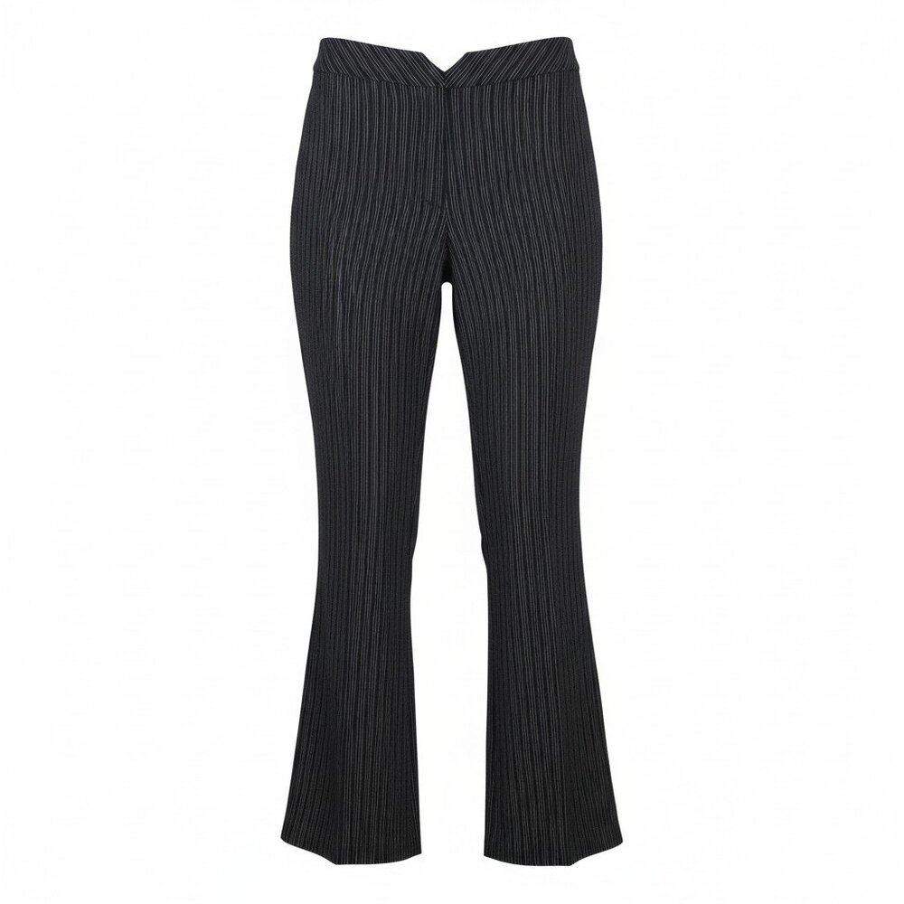 Apostrophe Women's 16 Black Pinstripe Flare Dress Pants Career Office Stretch
